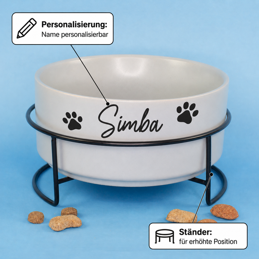 Personalisierter Hundenapf mit Name Simba und Beschriftung