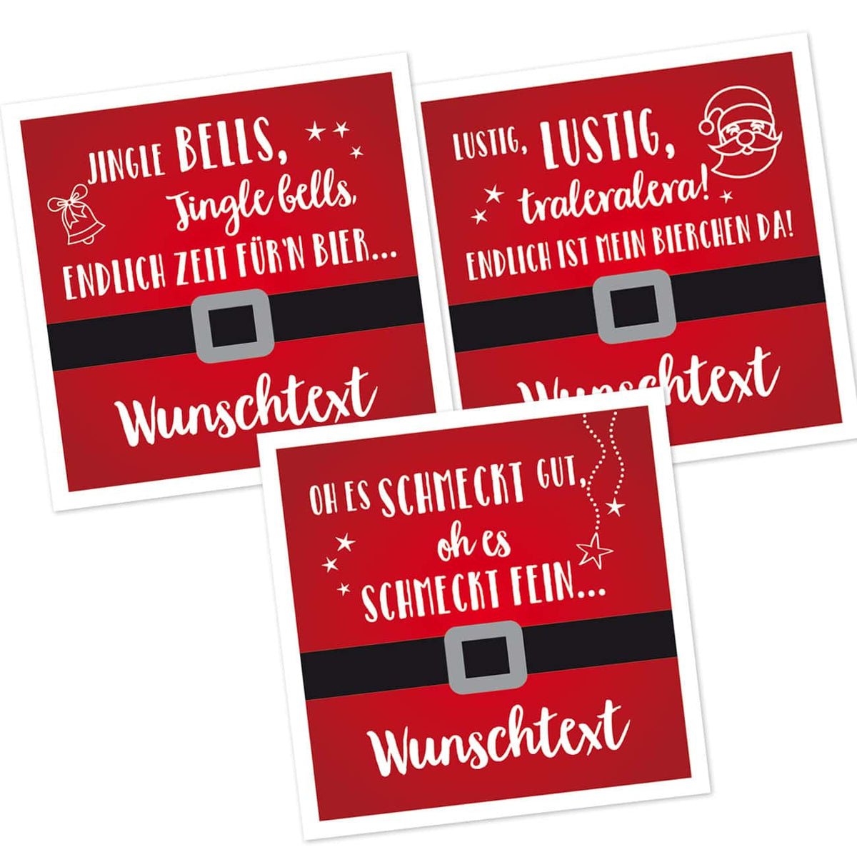 Bieraufkleber Weihnachten Lieder Wunschtext