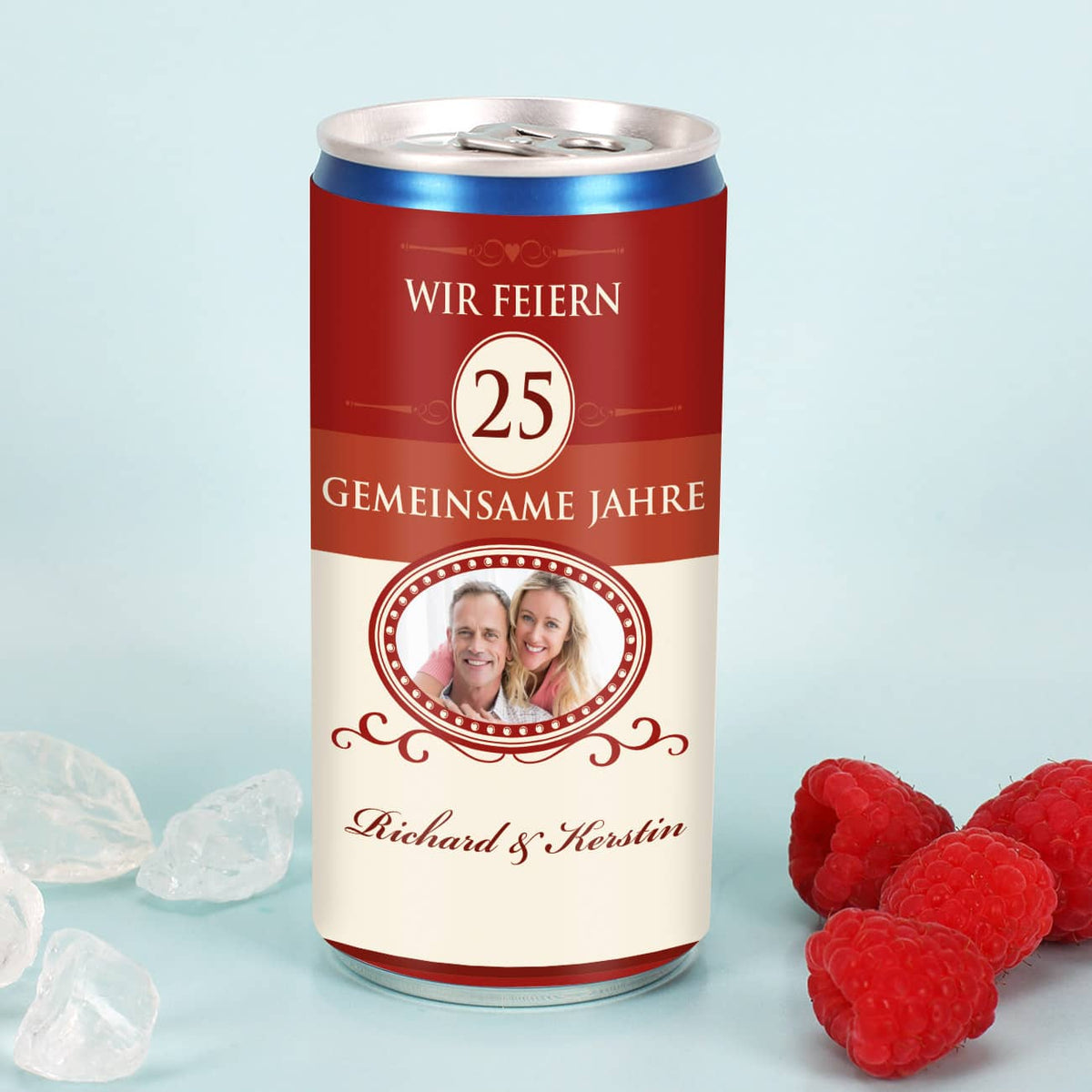 Secco mit Jubiläum, Wunschnamen und Foto