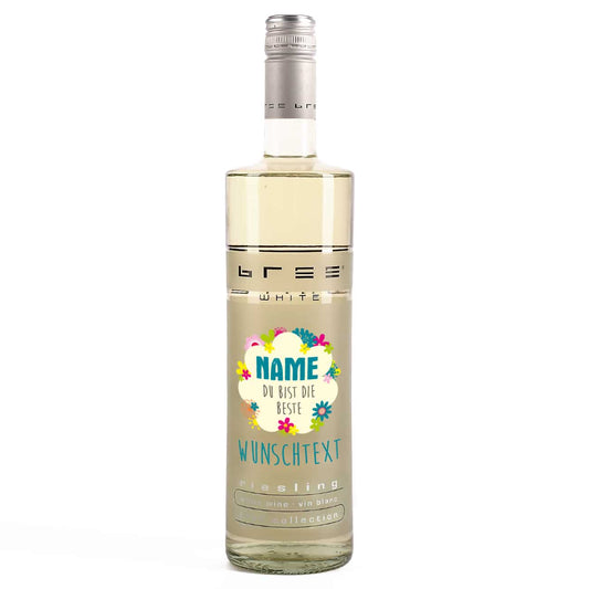 persönliche bedruckter Weißwein - Du bist die Beste! -