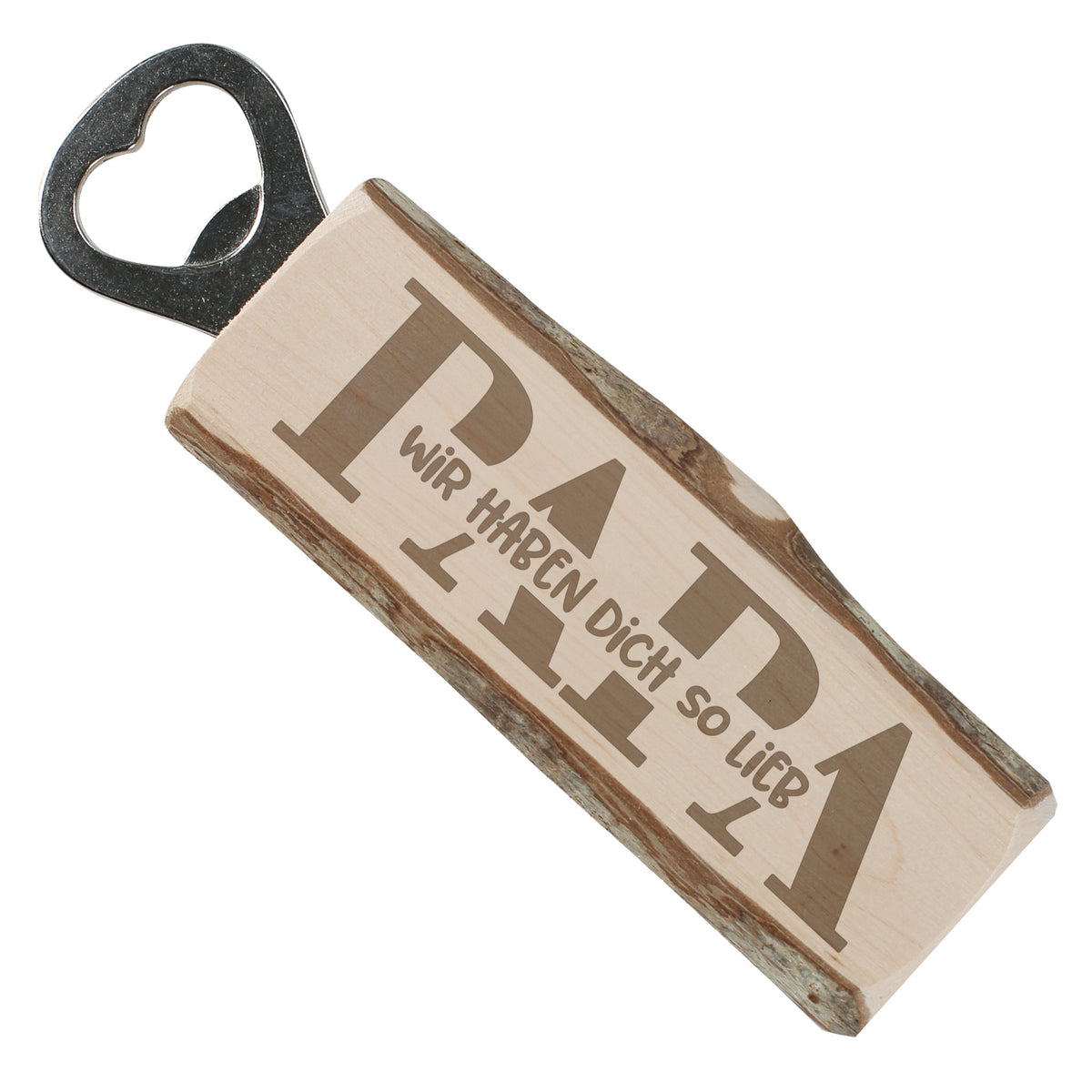 Personalisierter Flaschenöffner Papa Geschenk für Männer natur Holz