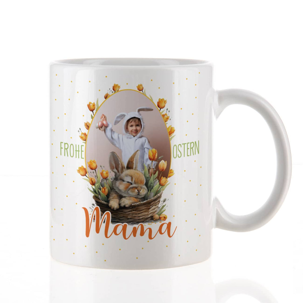 bunte Ostertasse mit Ihrem Foto & Name