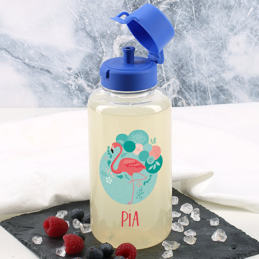 Flamingo Trinkflasche mit Name 0,7 L | Geschenk für Mädchen zur Einschulung & Schule