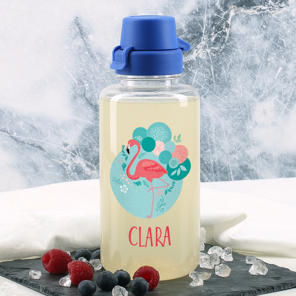 Flamingo Trinkflasche mit Name 0,7 L | Geschenk für Mädchen zur Einschulung & Schule