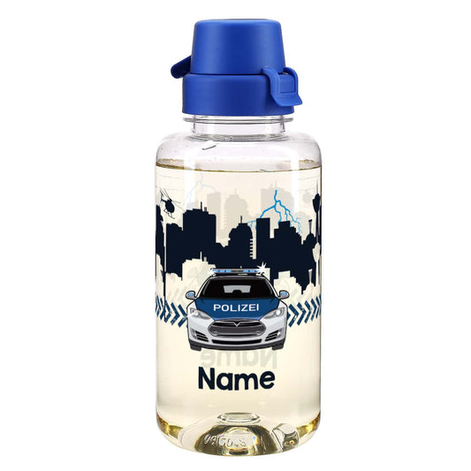 transparente Polizei - Trinkflasche mit Name 700 ml