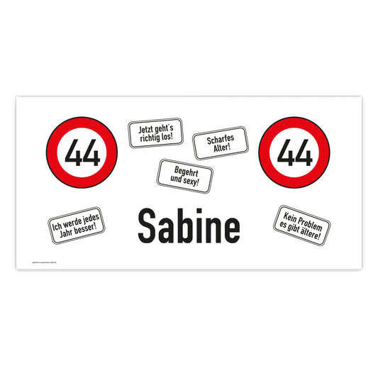 Banner zum Geburtstag mit Namen und Alter