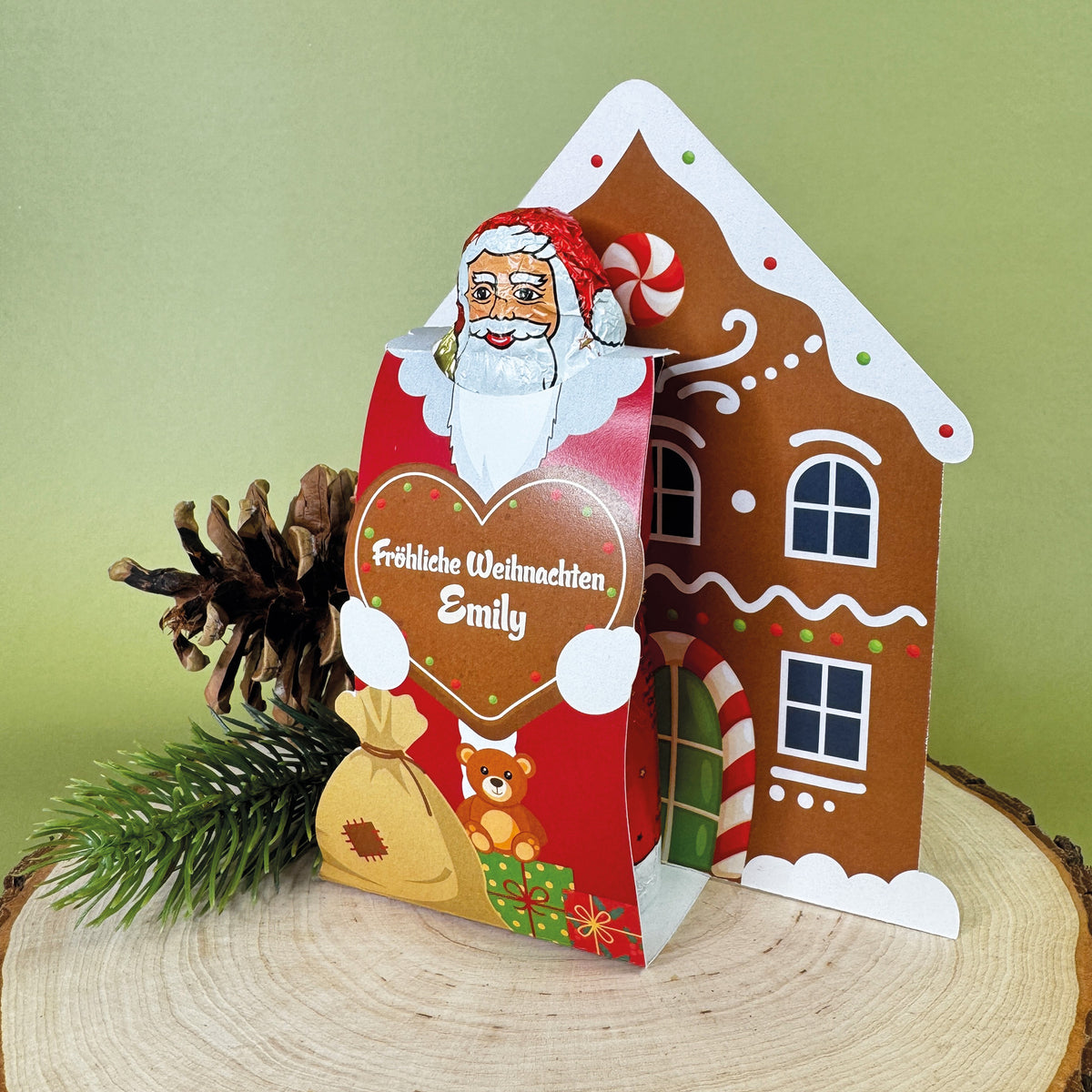 Lindt Schoko-Weihnachtsmann in personalisierter Verpackung | Süßer Weihnachtsgruß mit Name