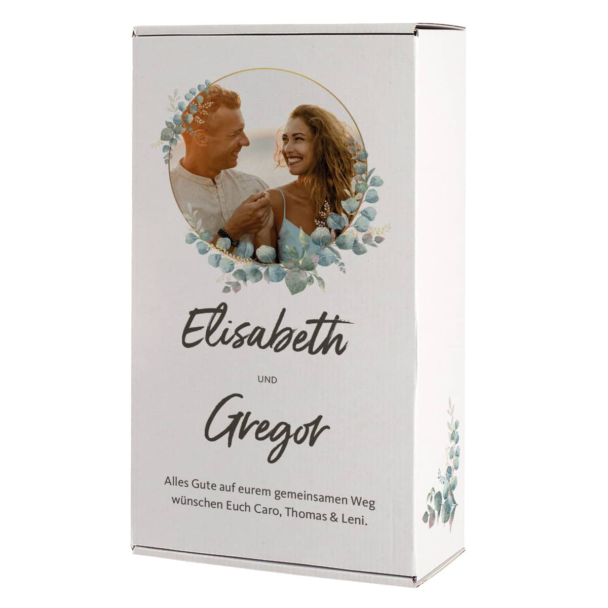 Hochzeits-Geschenkbox mit Foto, Name & Wunschtext