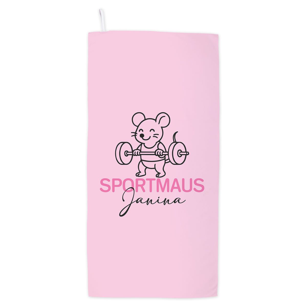 Sporthandtuch 'Sportmaus' personalisiert mit Name | Handtuch schnelltrocknend für Sport