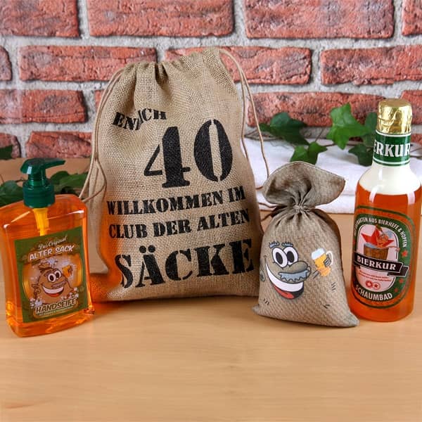 Alter Sack Bierseife Set zum 40.