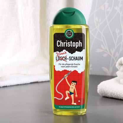 Lustiges Duschgel mit Name für Feuerwehrmänner