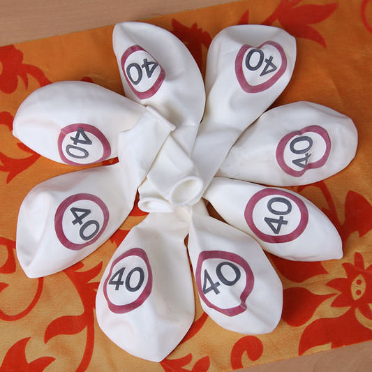 Luftballons zum 40. Geburtstag