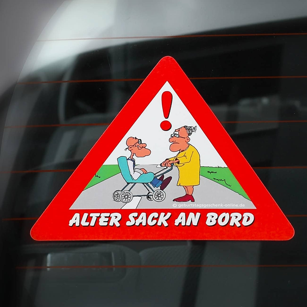 Aufkleber: Achtung! Alter Sack an Bord!