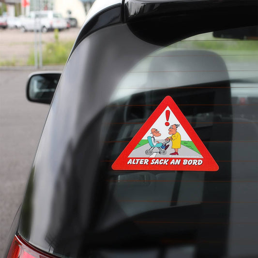 Aufkleber -  Achtung Alter Sack an Bord