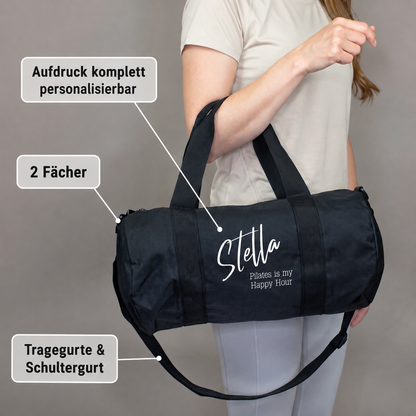 Tasche mit Produkteigenschaften getragen von einer Frau.
