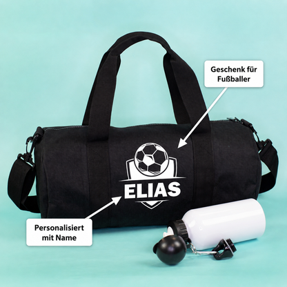 Personalisierte Fußballtasche mit Name Elias und Produktinformationen