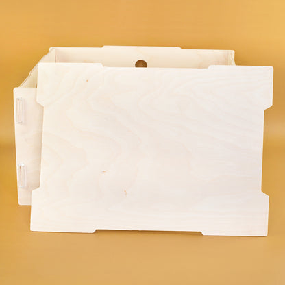 Spielzeug-Aufbewahrungsbox aus Holz mit Deckel