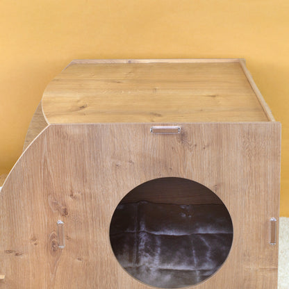 Detailansicht des oberen Liegeplatzes am Katzenhaus in Eiche-Optik