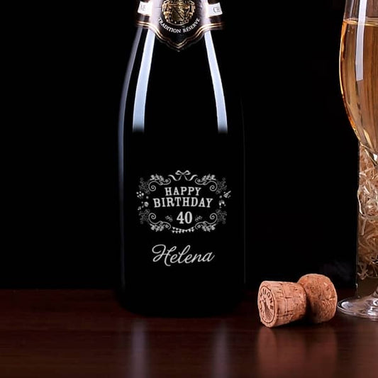 Edles Champagnerset mit Gravur zum 40. Geburtstag 