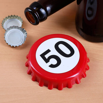 Flaschenöffner zum 50. Geburtstag mit Magneten