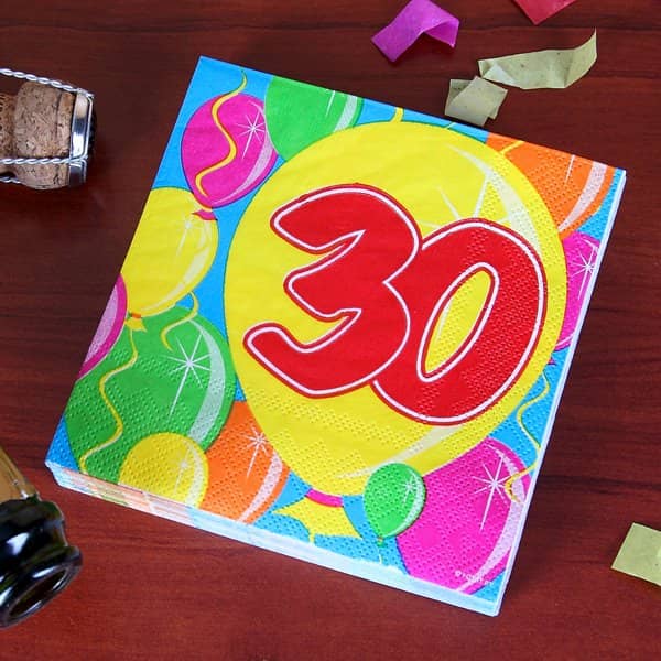 Geburtstagsserviette zum 30. Geburtstag