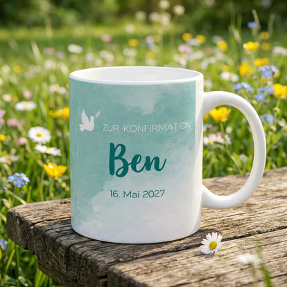 Geschenk zur Konfirmation - Tasse für Jungs personalisiert