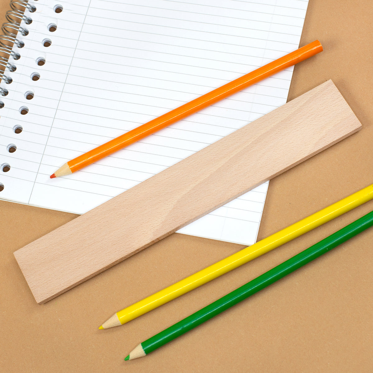 Rückseite des Holz Lineals
