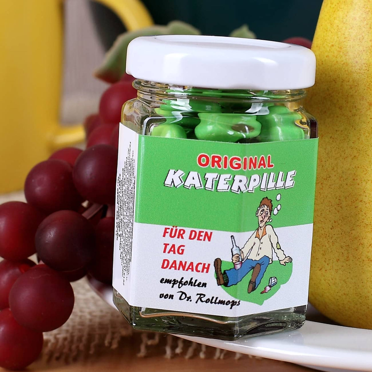 Katerpillen im Glas