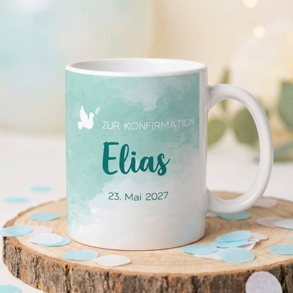 Tasse personalisiert zur Konfirmation für Junge
