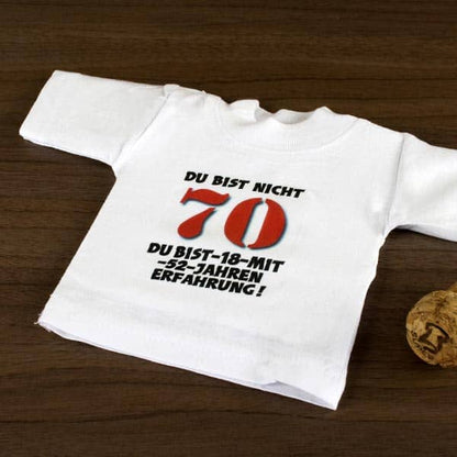 bedrucktes Mini Shirt zum 70. für Flaschen
