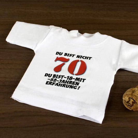 bedrucktes Mini Shirt zum 70. für Flaschen
