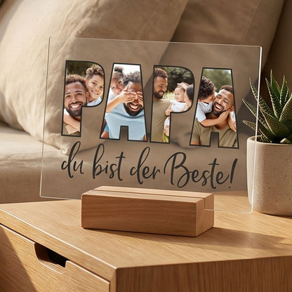 Acrylbild mit 4 Fotos für den Papa als Geschenk zum Vatertag oder zum Geburtstag
