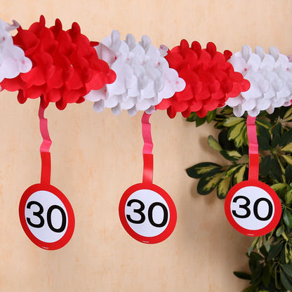 Papiergirlande - Verkehrsschild 30