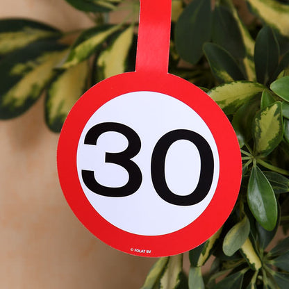 Papiergirlande - Verkehrsschild 30