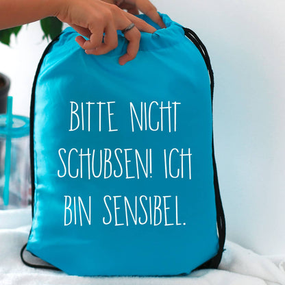 Rucksack Bitte nicht schubsen - in mehreren Farben mit Wunschtext