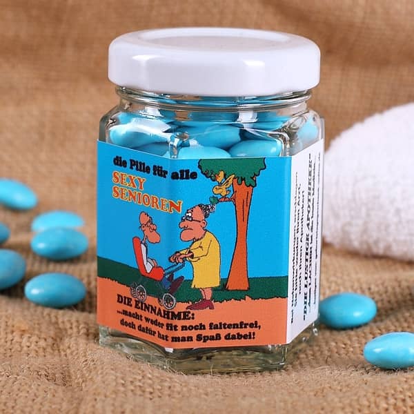 SEXY SENIOR PILLE neutral, als Geschenk zum Geburtstag