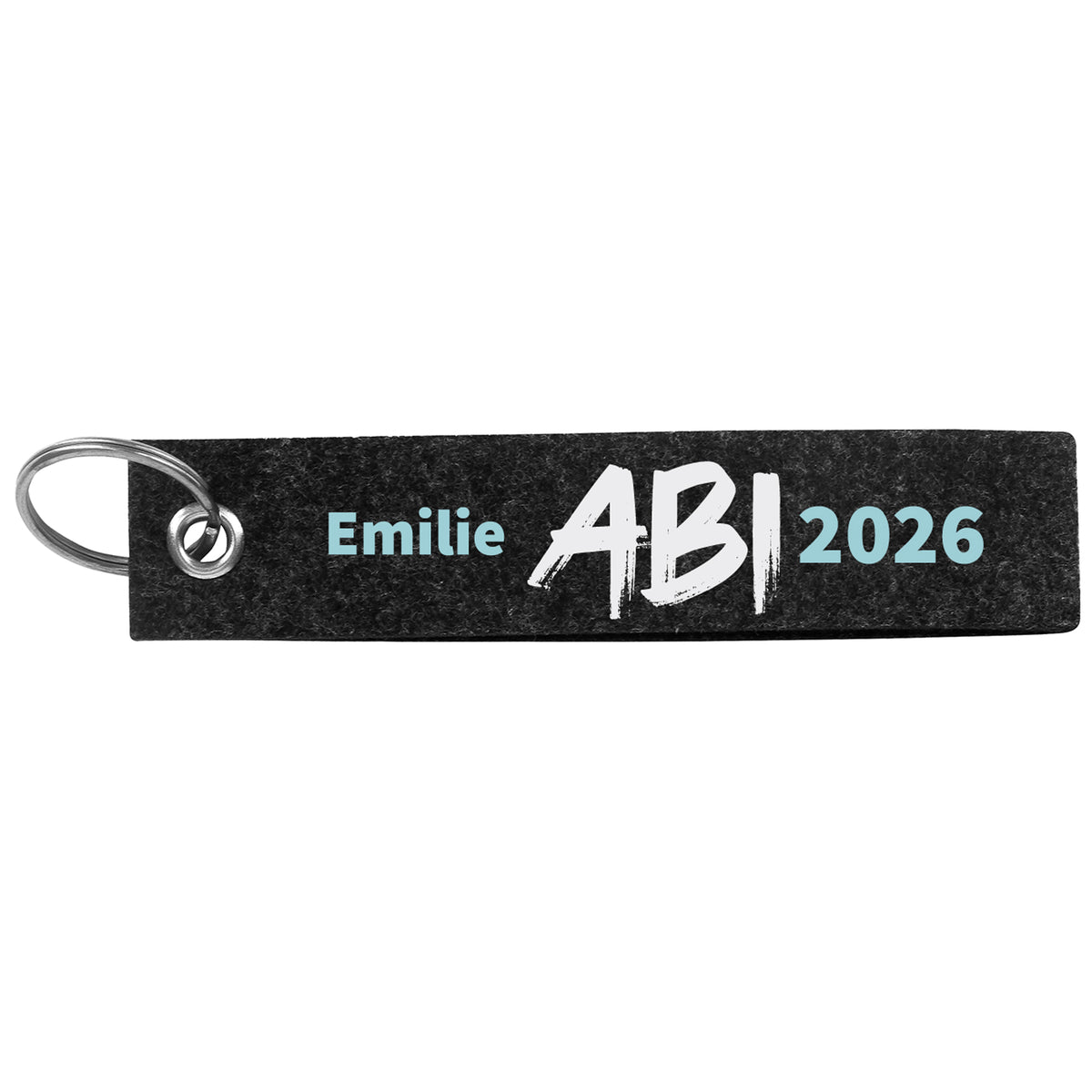 ABI - Schlüsselanhänger mit Name Emilie - weißer Hintergrund