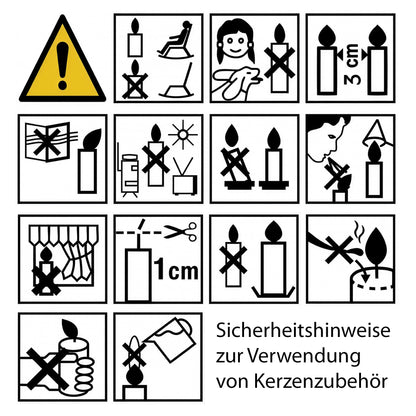 Sicherheitshinweise für Kerzen und Zubehör