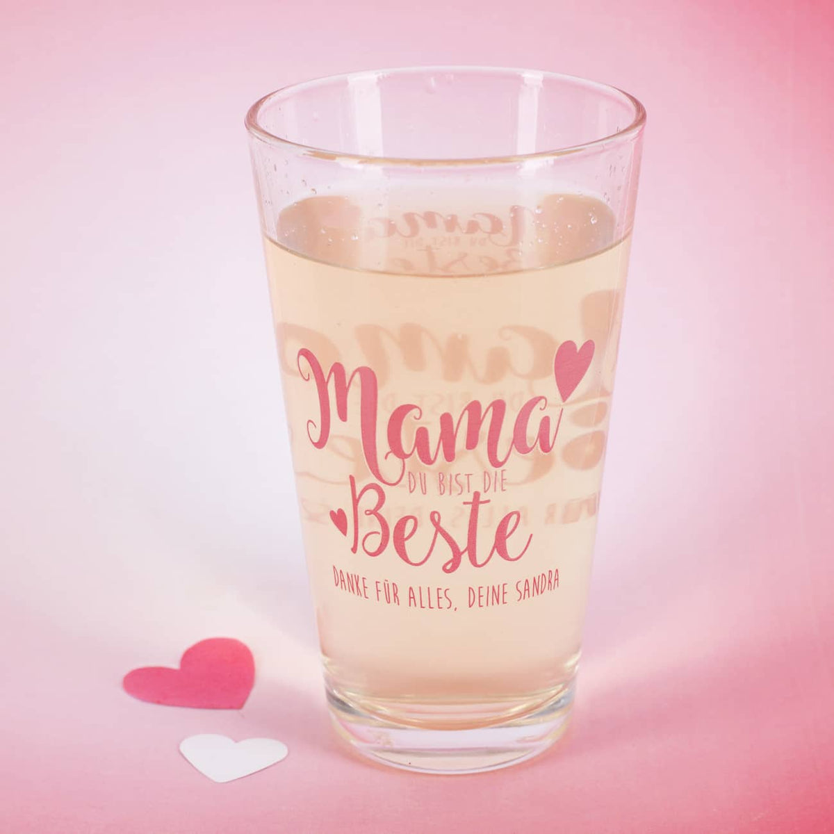 Bedrucktes Trinkglas für Mama