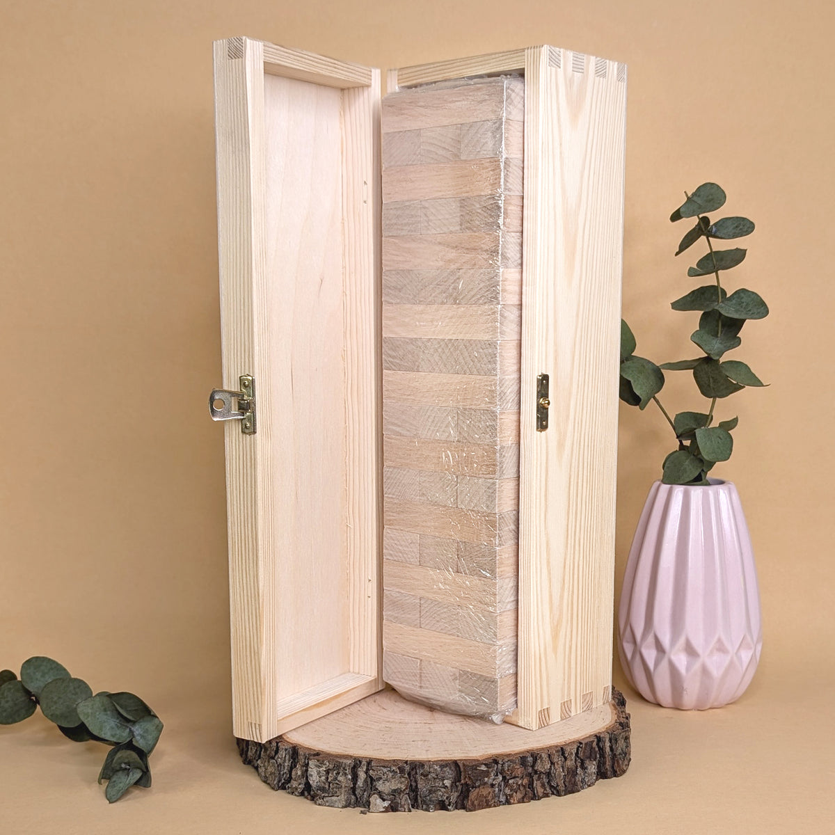 Wackelturm Gästebuch zur Hochzeit mit persönlicher Geschenkbox