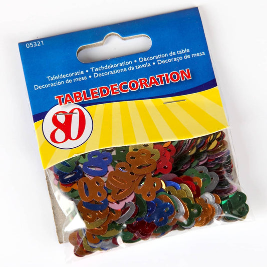 Deko für den Tisch - Zahlenkonfetti 80