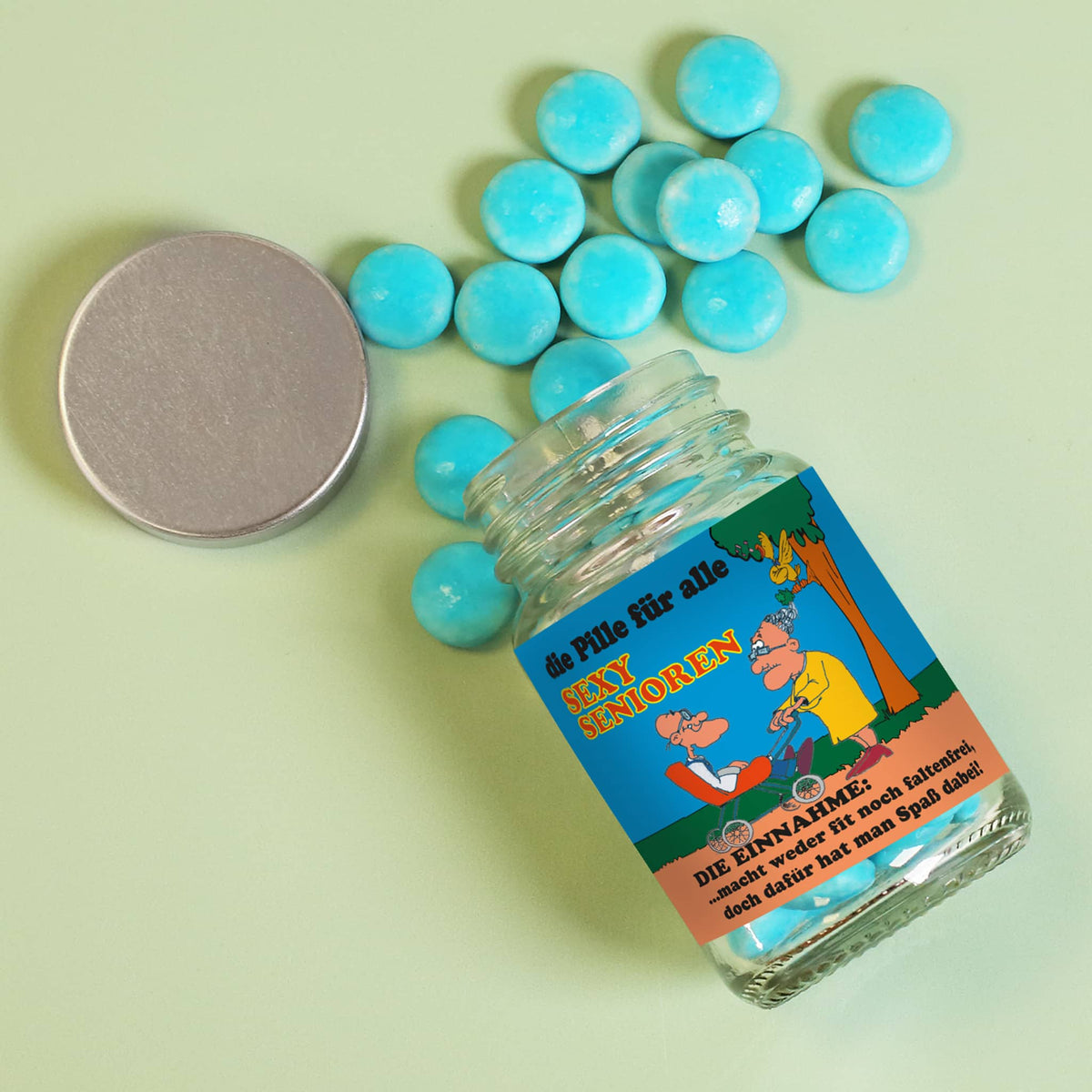 Inhalt der Dose mit Traubenzuckerpillen