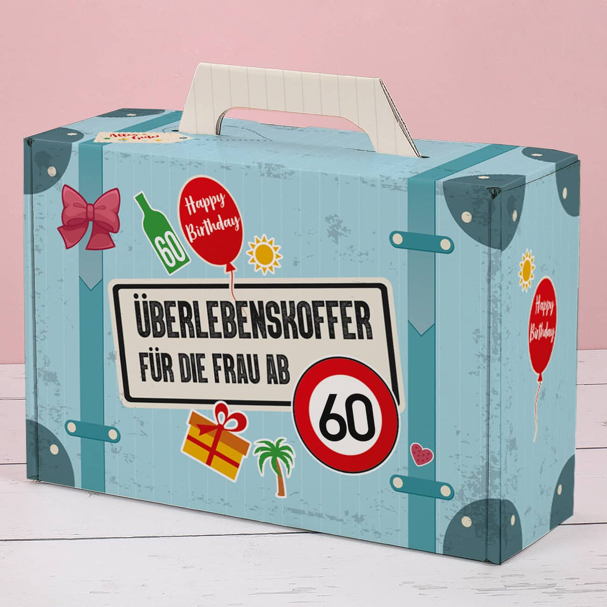 Bedruckter Koffer zum 60. Geburtstag 