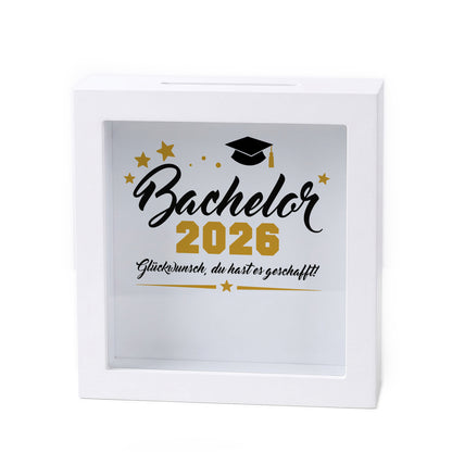 Bilderrahmen-Spardose „Bachelor 2026“