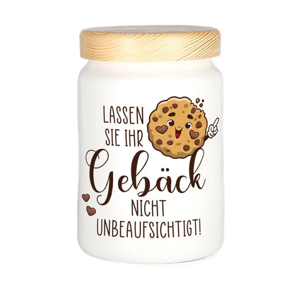 Keksdose mit lustigem Aufdruck
