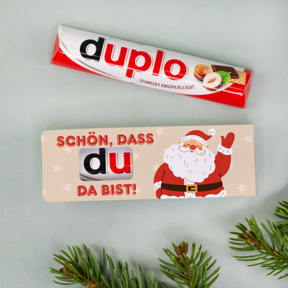 duplo Riegel 'Schön, dass du da bist!' | Gastgeschenk zu Weihnachten, Wichteln & Weihnachtsfeier