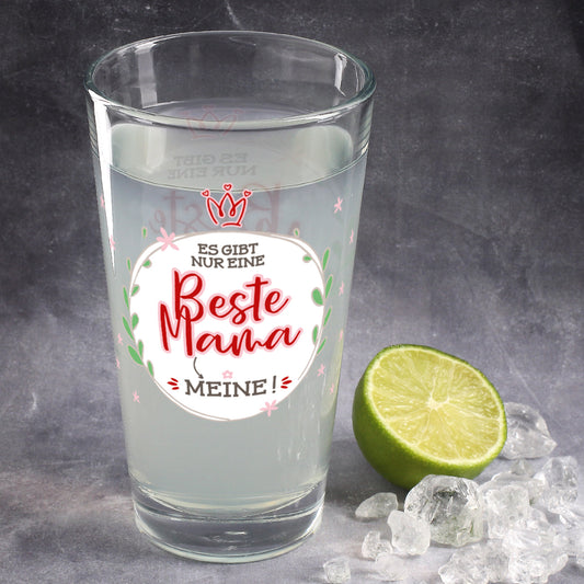 Es gibt nur eine beste Mama - Trinkglas zum Muttertag