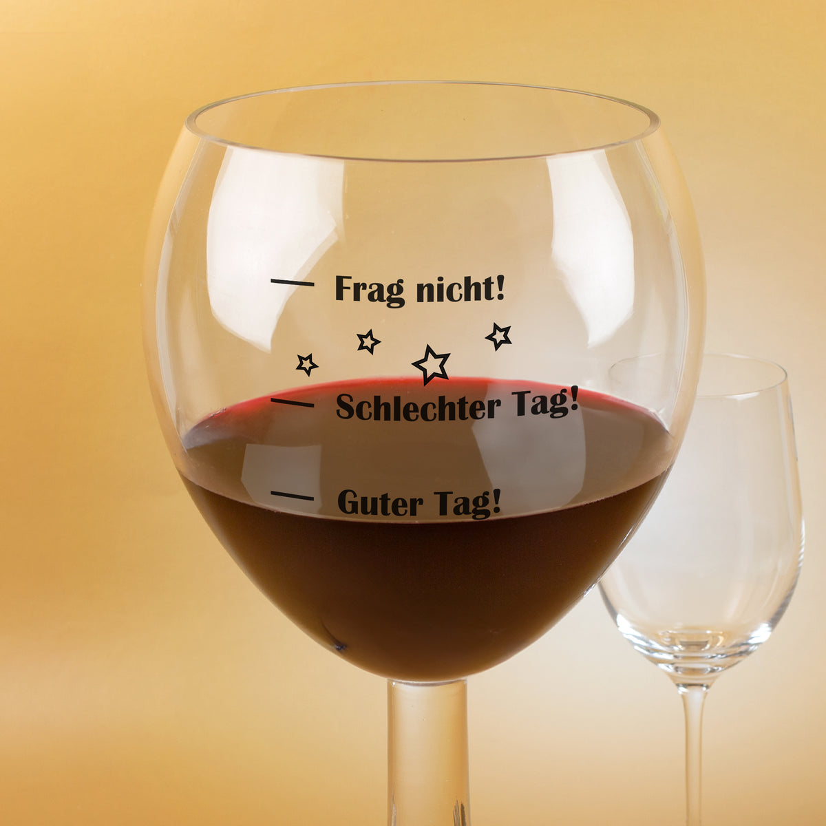 XXXL Weinglas 3 Liter mit Stimmungsbarometer | Lustiger Scherzartikel für Weinliebhaber als Geschenk