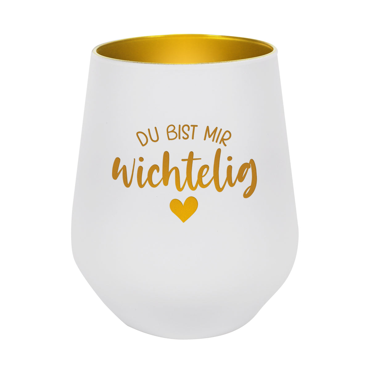 Windlicht 'Du bist mir wichtelig' in Schwarz-Gold & Weiß-Gold | Weihnachtsgeschenk & Wichtelidee