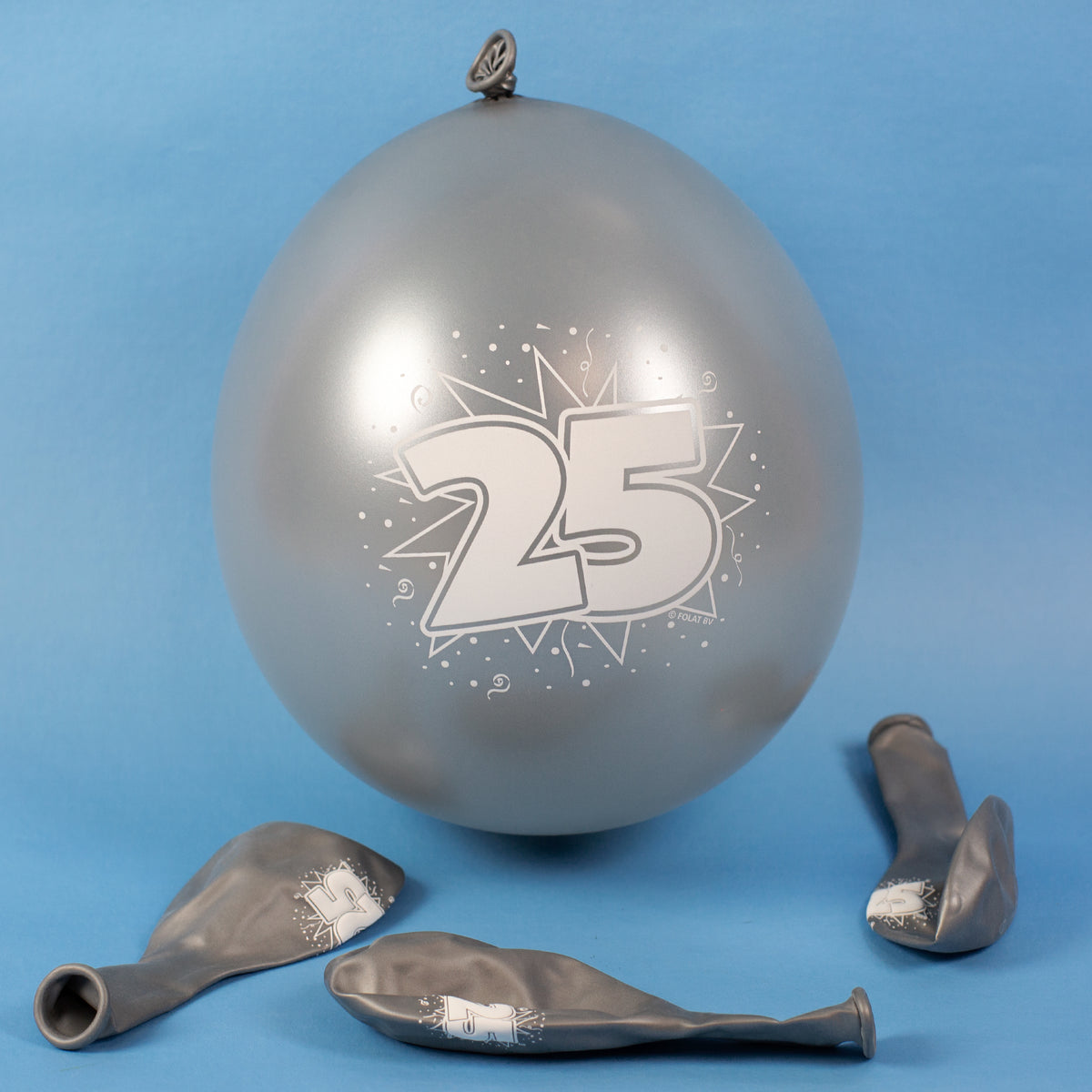 Latex Ballon 25 zur silbernen Hochzeit - 8 Stück